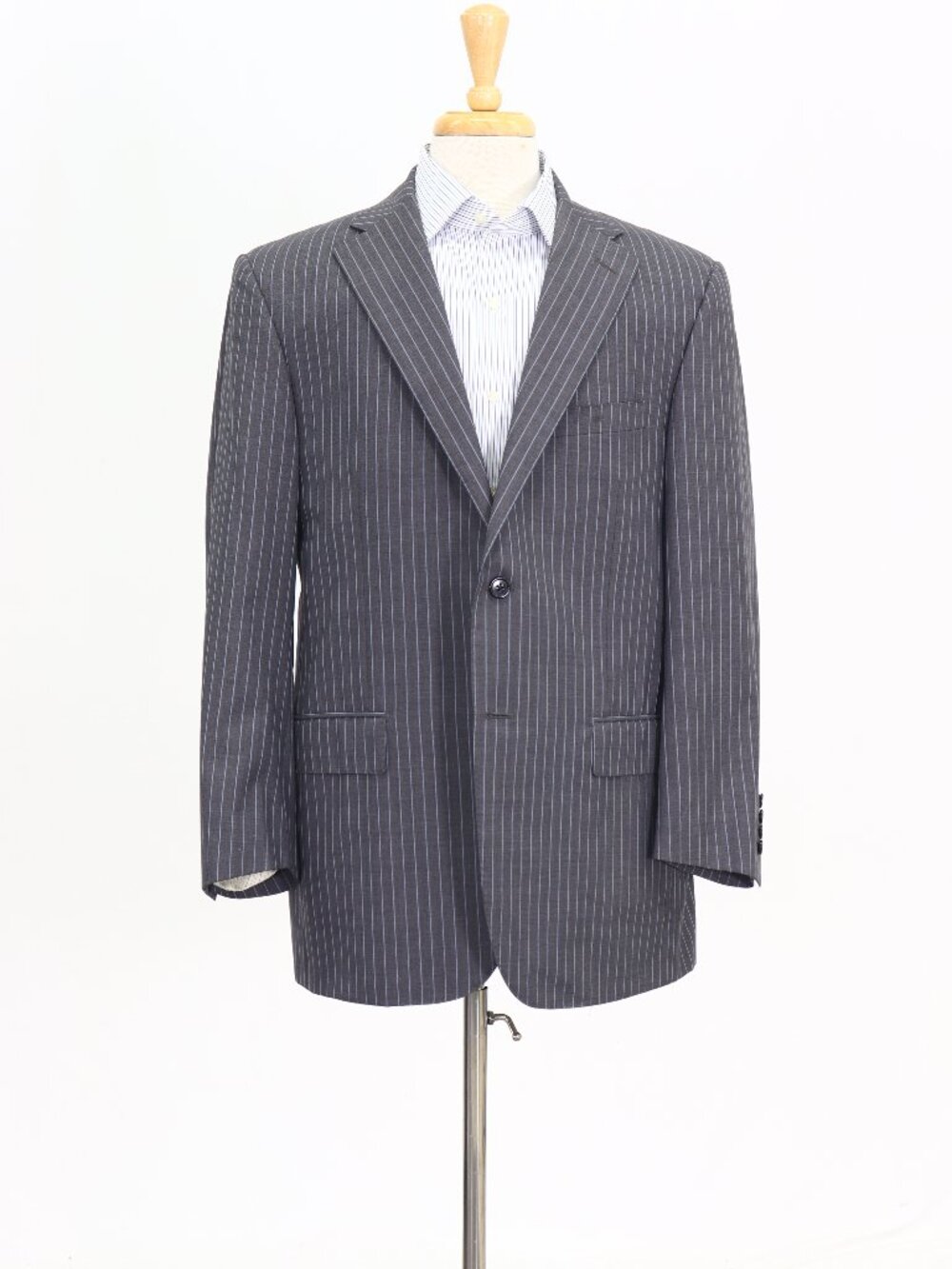 Corneliani 44R Gray Blazer Sport Coat Jacket 2-Button Stripe W952
